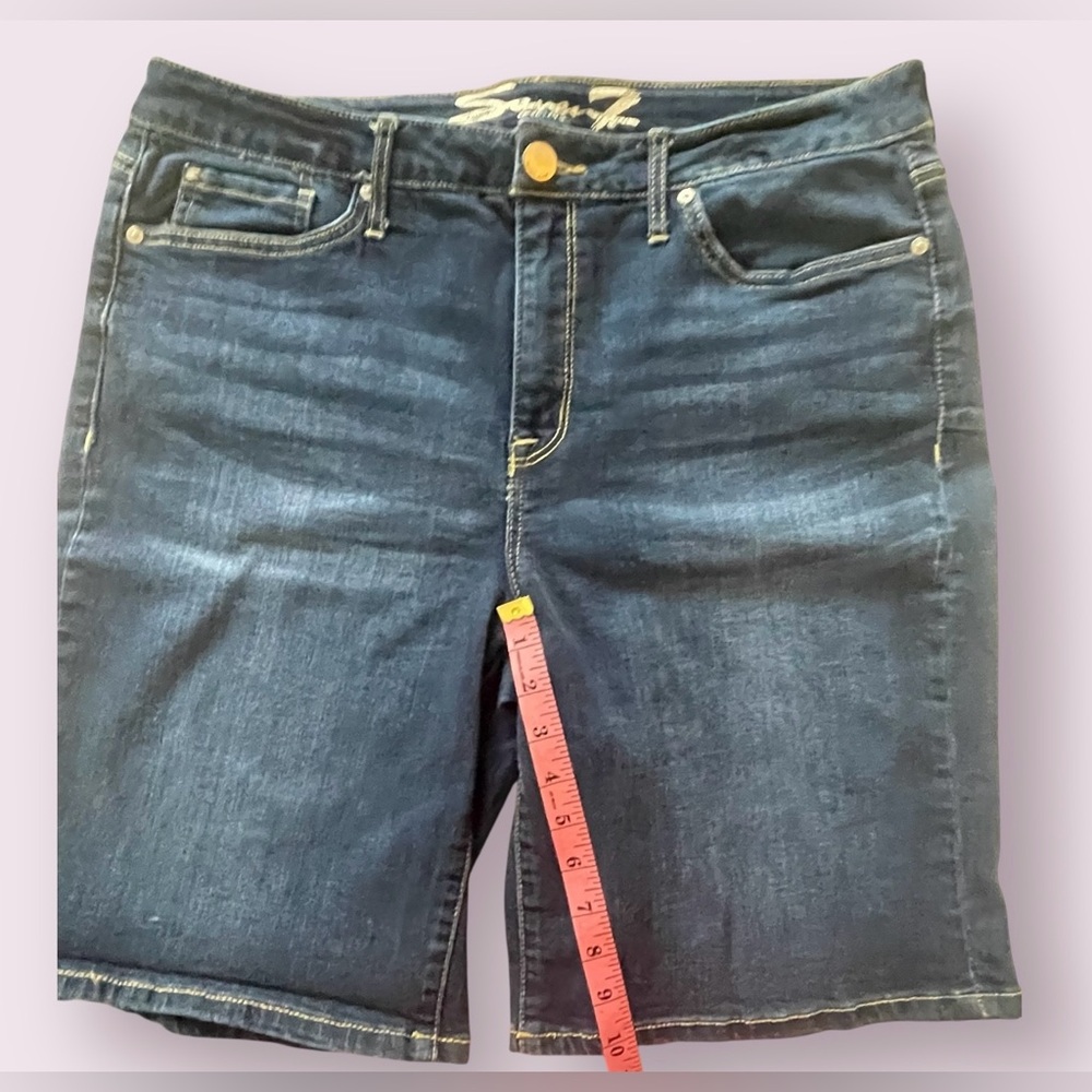 Seven7 Dark Blue Denim Shorts - Picture 3 of 10